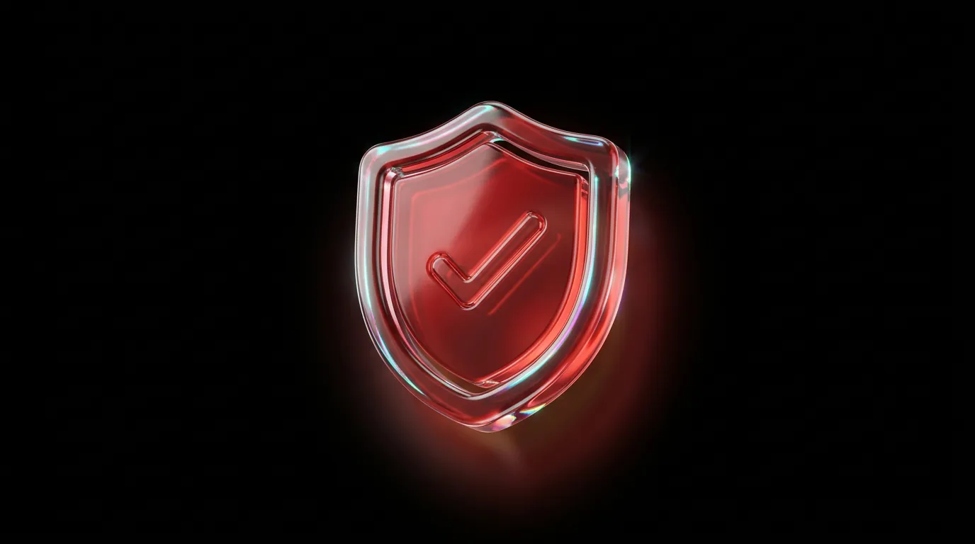 A red glass shield: money-back guarantee